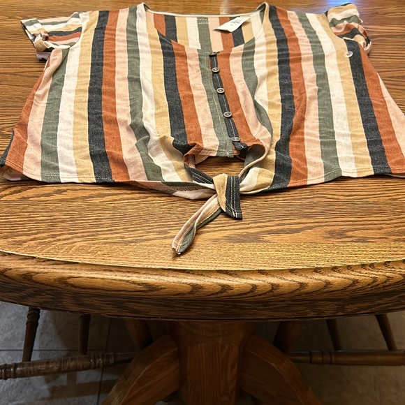 American Eagle tie front blouse. NWT Size Large - Picture 5 of 6